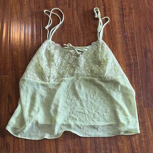Enchanted Sleepwear Pajama Top Size 22/24 Green Embroidered Lace Bodice (146)
